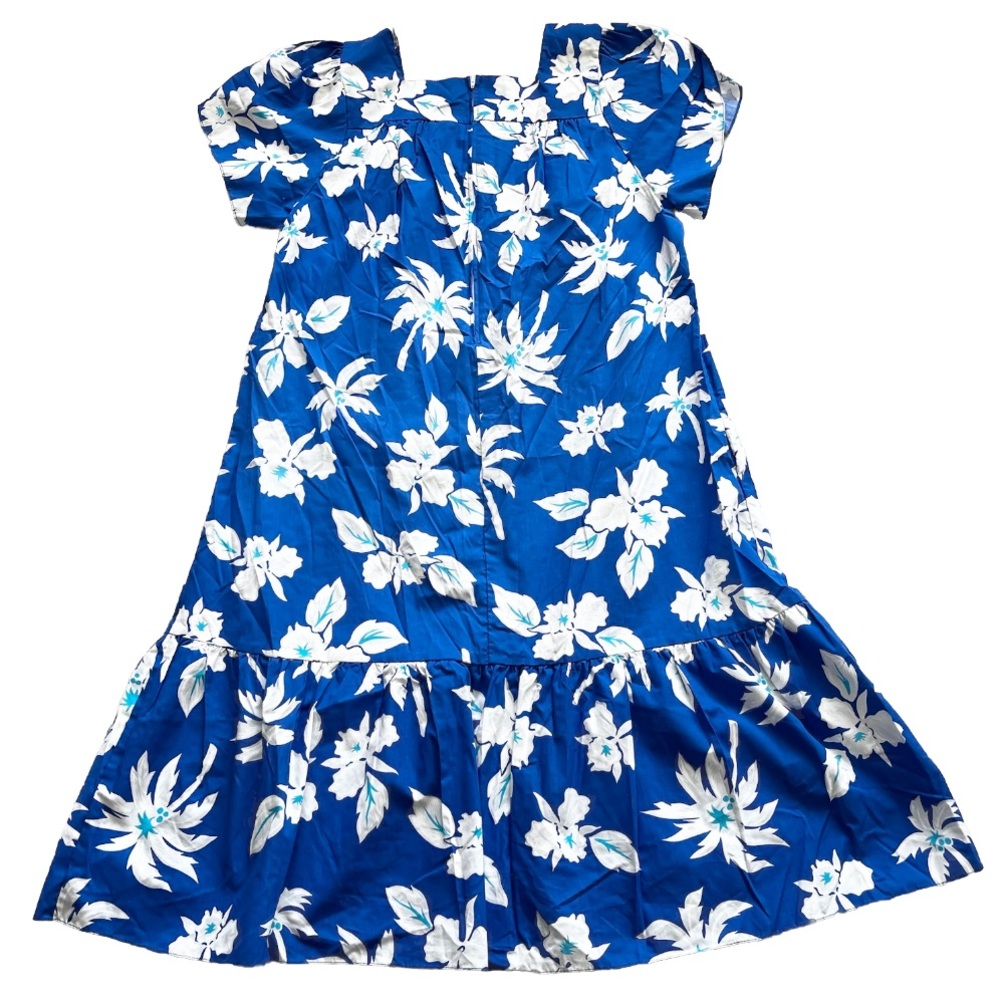 ROYAL HAWAIIAN CREATIONS Blue Floral Long Maxi Dress Mumu Size Large Vacation - Picture 2 of 8